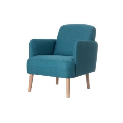 Fauteuil d'accueil Brooks Pieds Hêtre Tissu bleu_0