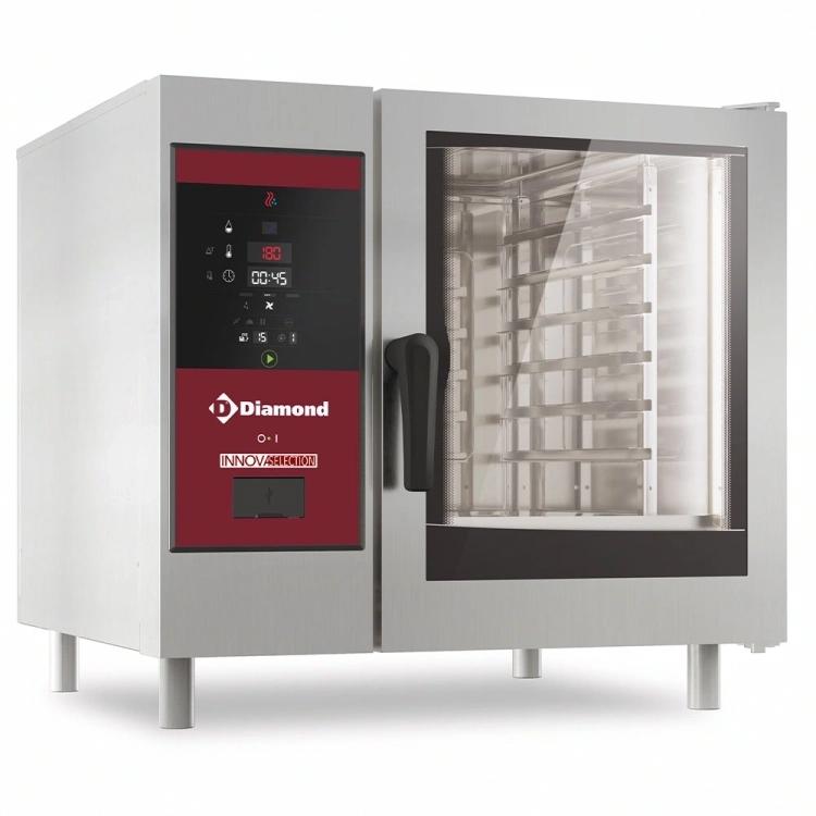 Four gaz vapeur boiler et convection 6x GN 1/1+ Cleaning - acier inox AISI 304 - 10318 kcal/h - 1.1 kW - Voltage 230/1N 50HZ_0