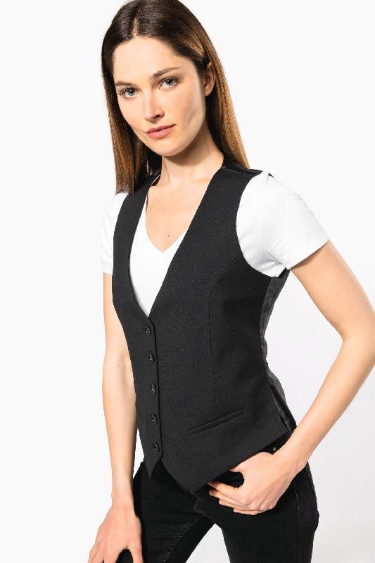 Gilet femme - Réf: K502 - Kariban - 64% polyester, 34% viscose, 2% élasthanne - Taille 34 à 46 - Couleur Black_0