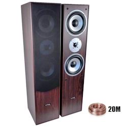 Ltc Audio Paire d'enceintes Hifi/Home-Cinéma 2x500W L766-WA + 20 Mètres de câbles transparent - 3700804186593_0