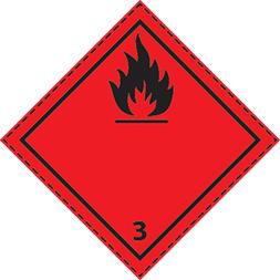 Plaque-étiquette de danger ADR classe 3 - 30×30 cm - Support magnétique - Référence 46446_0