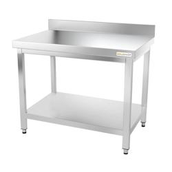 Table de travail en inox 1200 x 500 mm adossée PREMIUM / GOLDINOX - 3701770802586_0