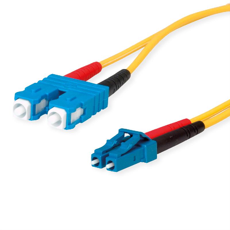 TELEGÄRTNER Câble adaptateur duplex 9/125 OS2, 1x SC Duplex - 1x LC Duplex, jaune, 2 m_0