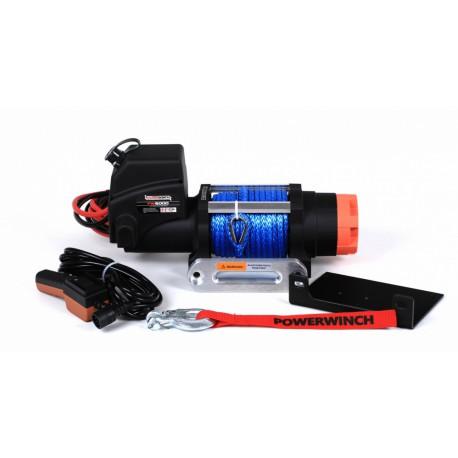 Treuil électrique Powerwinch 2720 kg 12V - corde synthétique bleue - commande filaire - halage bateau jusqu'à 1700 kg_0