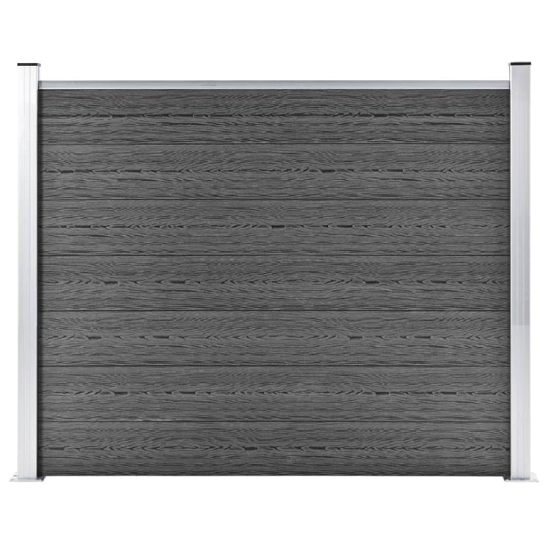 Vidaxl panneau de clôture wpc 180x146 cm noir 148984_0