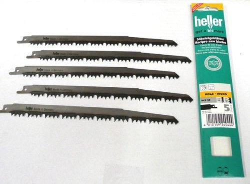 Heller Germany 240444 - Lot de 5 lames de scie alternative pour bois vert - 220 mm - 5 TPI_0