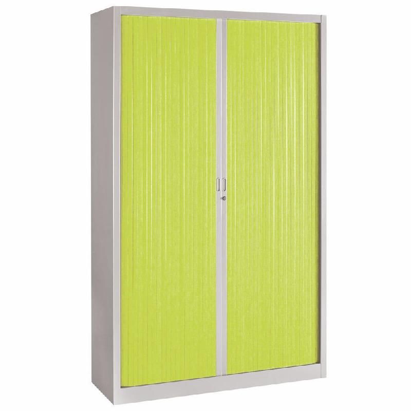 ARMOIRE MÉTAL CLASSTOUT COLOR - A RIDEAUX - L. 120 X H. 198 CM - CORPS ALUMINIUM  - RIDEAUX JAUNE