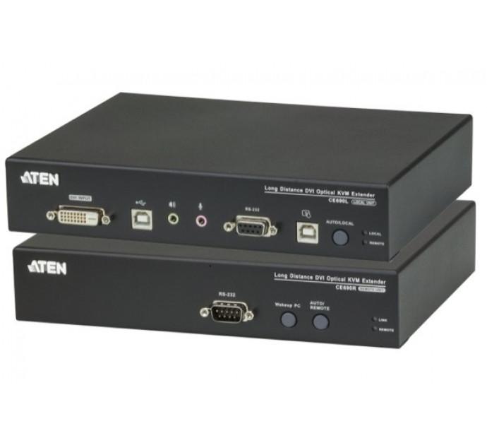 Aten CE690 - Extendeur KVM DVI-D/USB sur fibre optique monomode LC 20 km - Résolution 1920x1200 à 60 Hz_0
