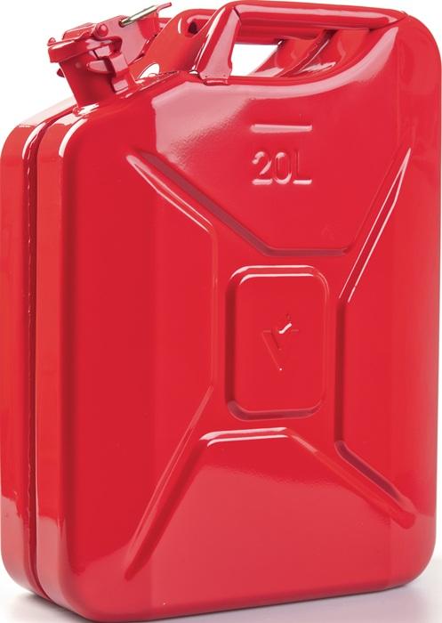Bidon pour carburant contenu 20 l rouge feu RAL 3000 tôle d'acier 0,9 L345xl165xH470mm VALPRO_0