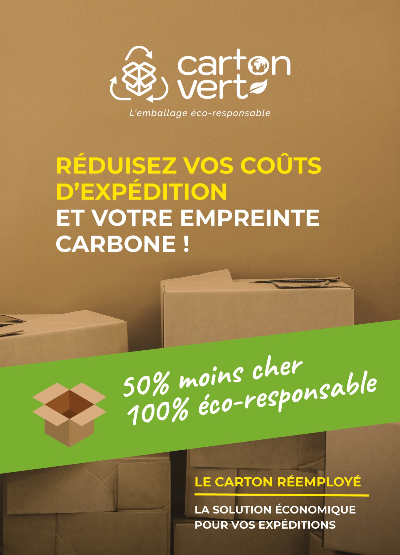 Cartons réemployés et neufs déstockés - économique et écologique - simple, double ou triple cannelure_0