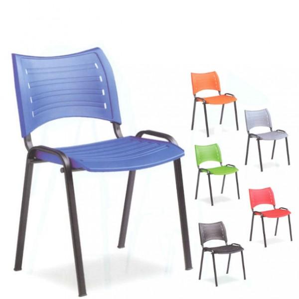 Chaise de conférence assise plastique Bleu_0