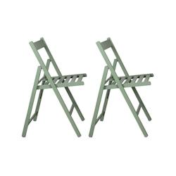 Chaise pliante en bois (Lot de 2) vert Italiadoc - vert 3700866377557_0