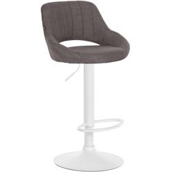 CLP Tabouret de bar Milet en Tissu et Pied métal Gris foncé/Blanc - gris textile 321280_0