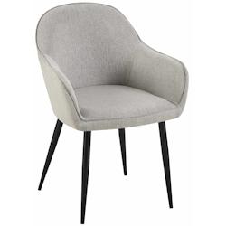 Décoshop26 - Chaise de salle à manger moderne et confortable en tissu gris et pieds en métal noir 10_0001999 - gris 3000250787109_0