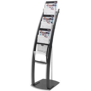 Présentoir sur pied Contemporary - acier noir - 6 cases A4 - Deflecto - L42,1 x H124,9 x P33 cm - P3,7 cm_0