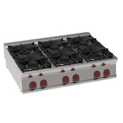 EURAST - Réchaud a gaz 6 feux sur table - 1200x900x280 mm - 40 Kw - 34500313 - inox 34500313_0