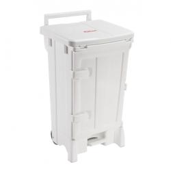GILAC Collecteur à pédale 2 roues - porte frontale + couvercle - 90 L - Blanc G614821 - blanc 3573678662650_0