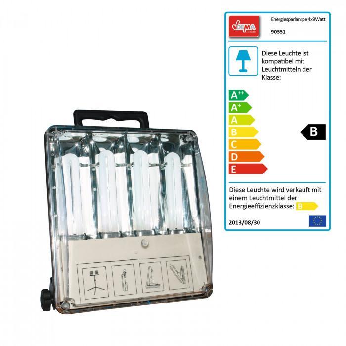 Lampe basse consommation - lampe de chantier - 4 x 9 w - 36 w - 632_0