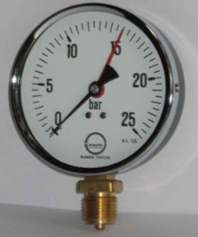 Manomètre Baelz 70802m - Tube ressort en acier noir - Pour liquides et fluides gazeux_0