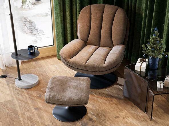 Fauteuil détente Lisa pivotant avec repose-pieds_0