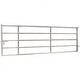 P1213733 - Barrière d'herbage galvanisée 4/5 m extensible avec 5 lisses et 1 verrou antiretour_0