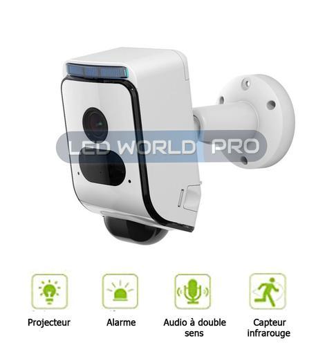 Pack de 2 caméras intérieures/extérieures HD 1080p - WiFi - Projecteur - Détecteur de mouvement PIR 180° - Vision nocturne - Lentille 110° - IP66 - Dimensions 15,75x12,95x7,87 cm_0