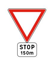Panneau type AB5 : Arrêt à l'intersection. Signal avancé du AB4_0