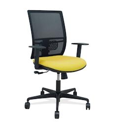 Piqueras y Crespo Silla Yunquera sincro malla negra bali amarillo brazo regulable - jaune multi-matériau 400SM840B100B10B68R65_0