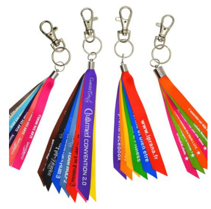 Porte-clés multiruban personnalisé - ruban satin ou gros grain - 196 couleurs disponibles_0