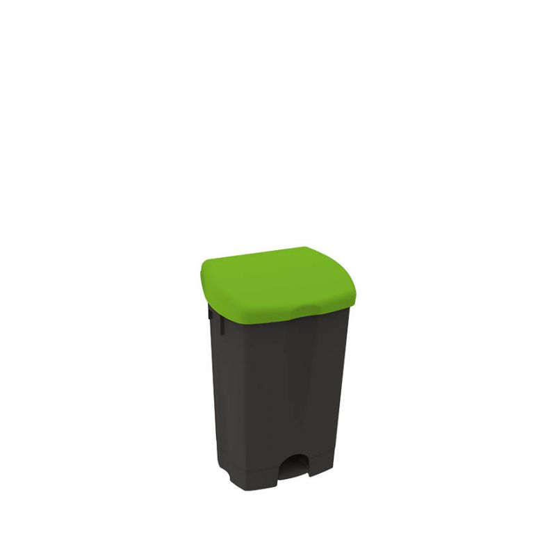 Poubelle à pédale Black Is Green™ - Inter Clean Assistance - mécanisme d'ouverture au pied - couvercle noir et coloris variés_0