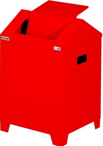 Poubelle de tri sélectif auto-extinguible en acier - 80L - Non-feu - Clapet basculant_0