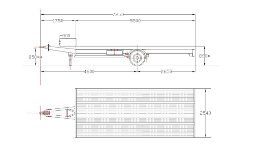 Remorque 1 essieu central à plateau fixe - Porte engins type R1CF6 - PTC 8T_0