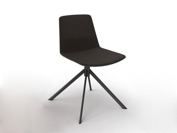 Chaises de réunion semi-tapissées Origami avec coque en polypropylène et pied pivotant en métal_0