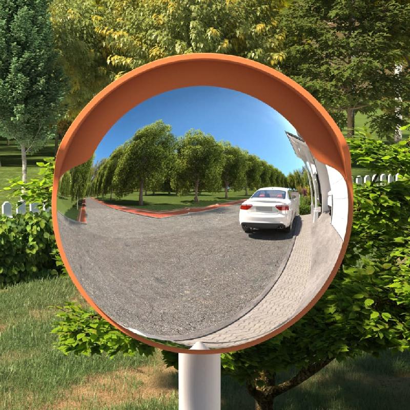 Vidaxl miroir de traffic convexe extérieur orange ø30 cm polycarbonate 153081_0