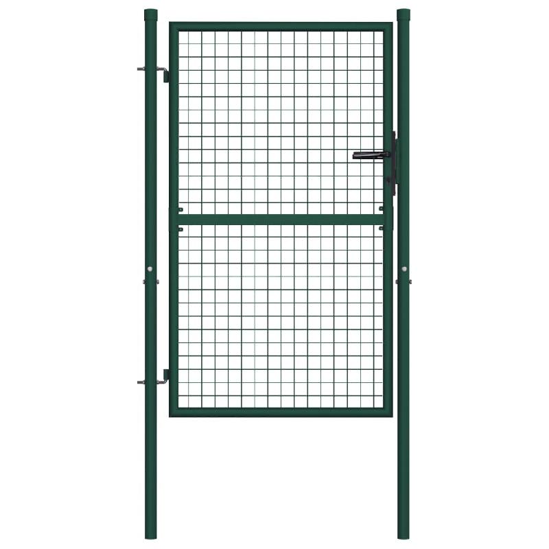 Vidaxl portail de clôture acier 100x125 cm vert 145733_0