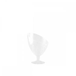 Aulica Coupe sur pied en verre effet craquelé conique 18x18x25cm - transparent 902417_0