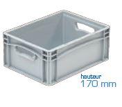 Bac en plastique professionnel - Bac plein gris - 15,9L - bac159be4317001_0