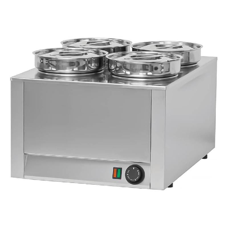 Bain marie à sauce 4 cuves professionnel en acier inoxydable 800 W_0
