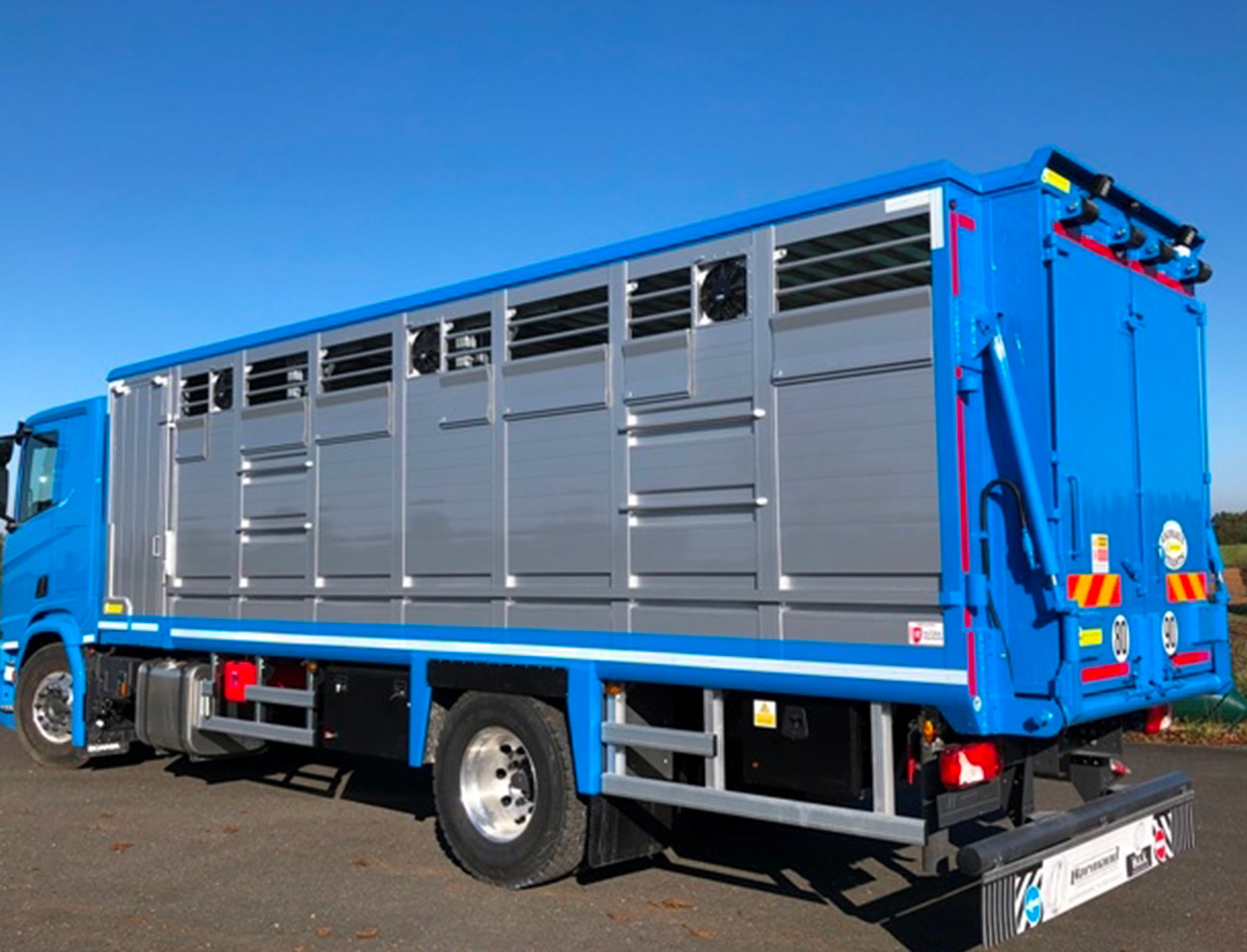 Bétaillère pour poids lourds - béthalu cargo 7m30 sur porteur ptc 19t remorquant avec pont/portes ar_0