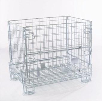 Caisse-palette métallique - conteneur repliable grillagé zingué - Rolléco_0