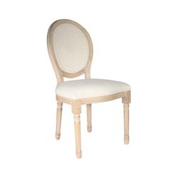 Chaise en bois patiné et canage Eléonore The Home Deco Factory - beige 3664944216087_0