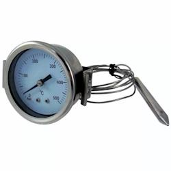 Giemme Spoleto – Thermomètre professionnel en acier inoxydable pour fours à bois et barbecues 0-500 °C, fixation par bride - gris inox g179_0