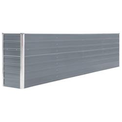 Helloshop26 - Jardinière lit surélevé plantes fleurs jardin 320 x 40 x 77 cm acier galvanisé gris 02_0000801 - 3000071341535_0