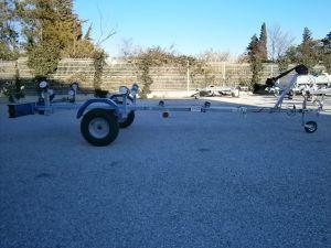 Remorque bateau 500 kg PTAC - CU 350 kg - timon basculant - chemin de rouleaux central_0