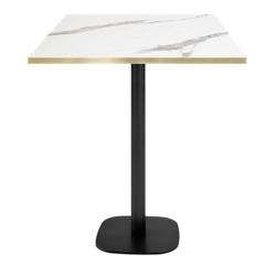 Restootab - Mange-debout 70x70cm - modèle Round marbre blanc chants laiton - blanc TB-ROUFF-7070M-MB.BLA-LAI_0