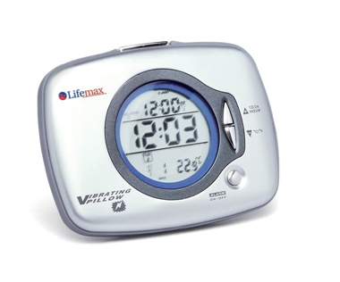 Réveil vibrant compact Lifemax - idéal pour malentendants et gros dormeurs, avec affichage heure/température et double alarme_0