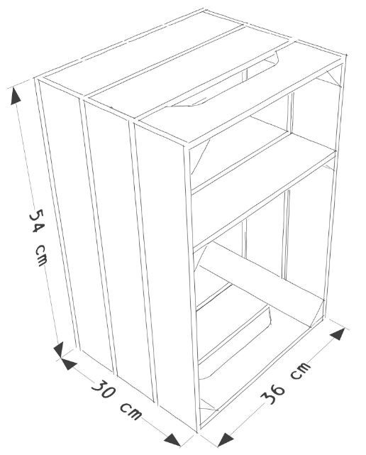 Caisse en bois S3 Tablette - Simply A Box - L36 x H54 x P30 cm - Bois brut ou 6 coloris lasure à l'eau_1