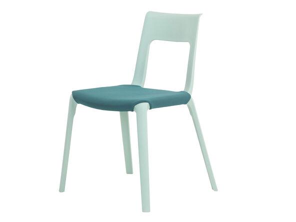 Chaise empilable polyvalente Nora - plastique grand résistance - coussin en tissu_0