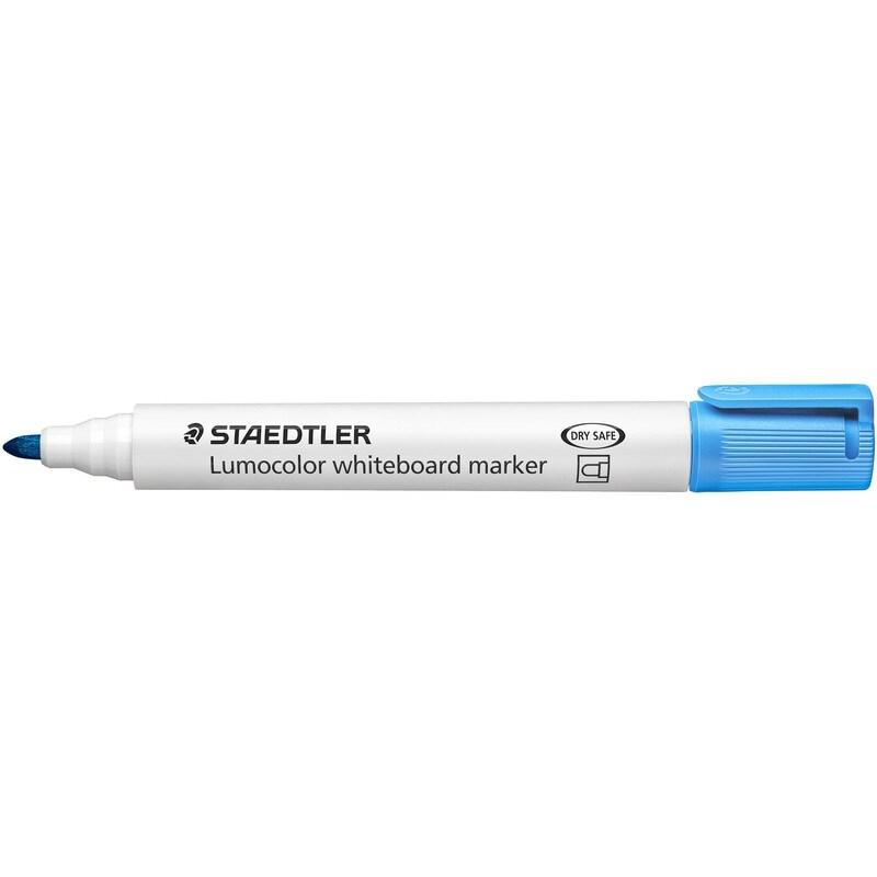 Staedtler lumocolor 351 rotulador para pizarra - punta redonda - trazo 2mm - capuchon con clip - color azul claro - 4007817074329_0