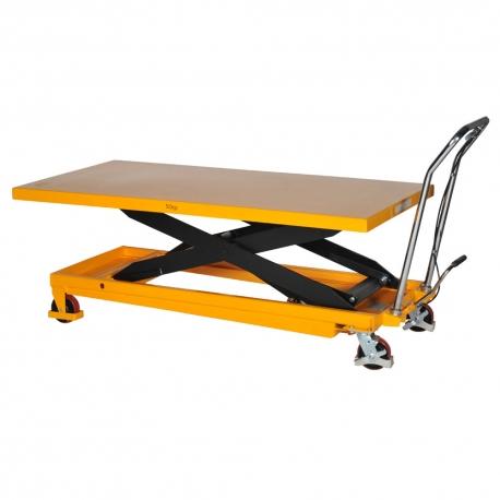 Table élévatrice manuelle 500kg - plateau 1600x810mm - robuste avec pompe hydraulique_0